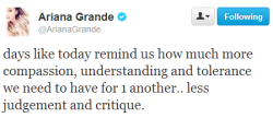 agrande-news:  Ariana’s tweets about Justin Bieber. 