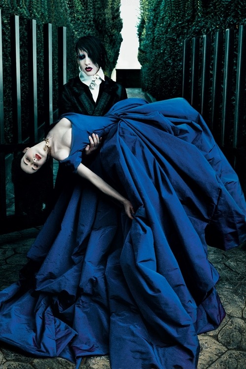 c18h20n2:  Dita von Teese &amp; Marilyn Manson shooting for US Vogue March 2006