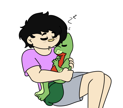 I just found this doodle of Young!Léane with their Treecko and I’m,,,,, they’re supposed to have lon