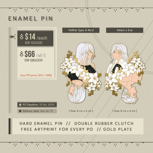 Nier Automata enamel pin PO is up now in my store ✨. I’m trying to capture both versions of th