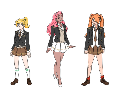 drew some of the ocs as if they were in a school AU for fun!