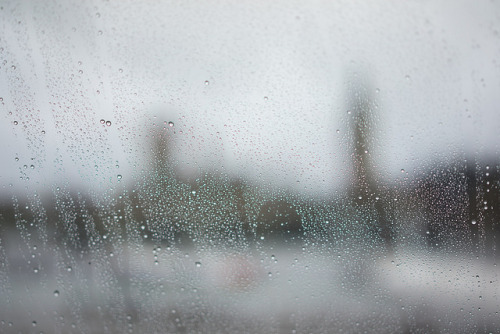 Spring time in London by chris.chabot on Flickr.Mist on the window Water beads run together City fad