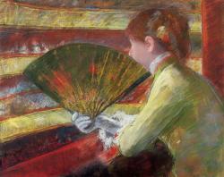 dappledwithshadow:  The Theatre, Mary Cassatt 1879 