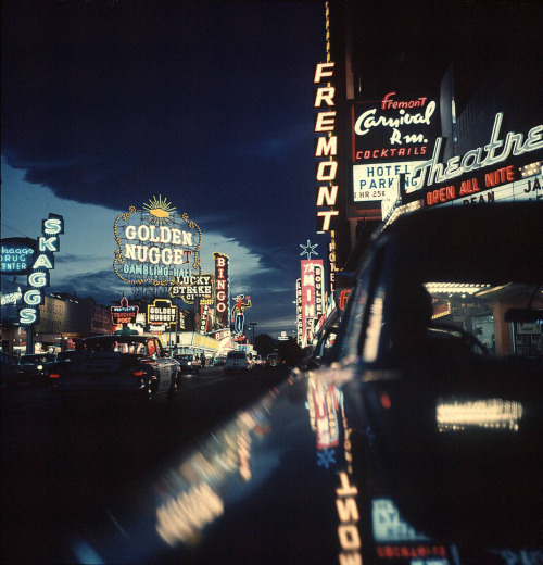 vintagelasvegas: Fremont St, c. 1960 by Nat Farbman for Life