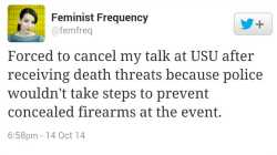 Superhappy:  Cognitivedissonance:  After Threats Against Her Life, Anita Sarkeesian