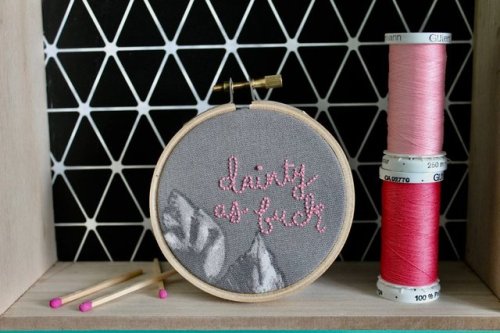 Dainty as Fuck Embroidery Hoop //redcrowembroidery