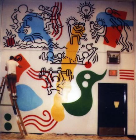 Porn Pics fwek: Boys Club Mural, 1987 By Keith Haring