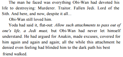 twinsunsets:heres a revenge of the sith novelization gay supercut. enjoy. click on the photos to rea