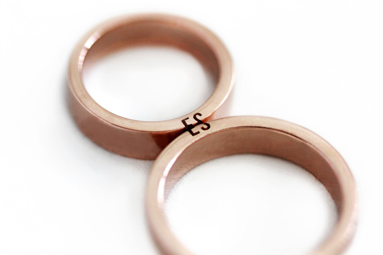 culturenlifestyle:  Puzzle Piece Wedding Bands Couple turned business partners  Eliad