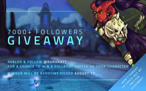 rurukatt: I recently hit 7k followers on tumblr so here’s a giveaway to celebrate it! Just reb