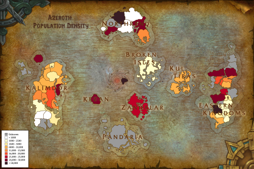 I present to you: a visual breakdown of Azeroth’s population density according to the WoW RPG. Befor