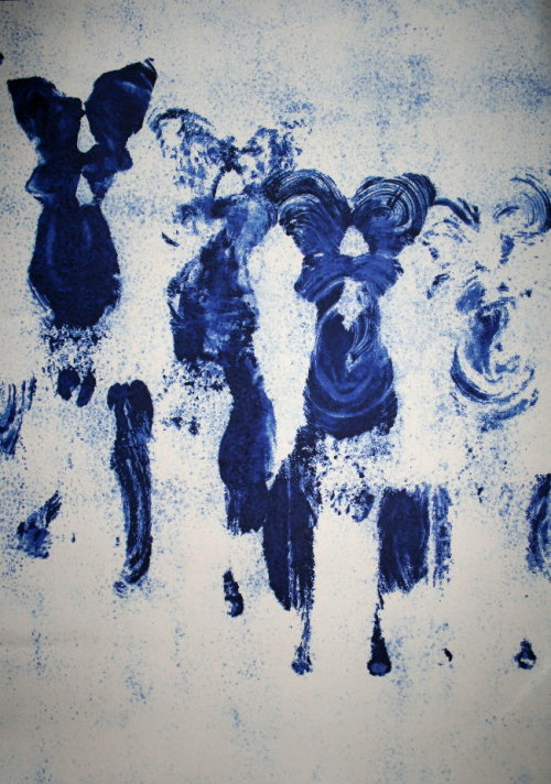 beyond-the-canvas:  Yves Klein, United Anthropometry. 1961, oil on canvas. Musee Cantini, Marseille, France.
