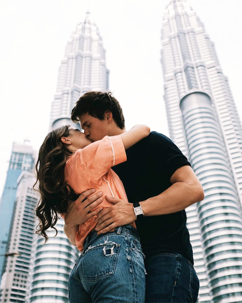 okhazelgrace: Ansel Elgort and Violetta Komyshan in Kuala Lumpur, Malaysia