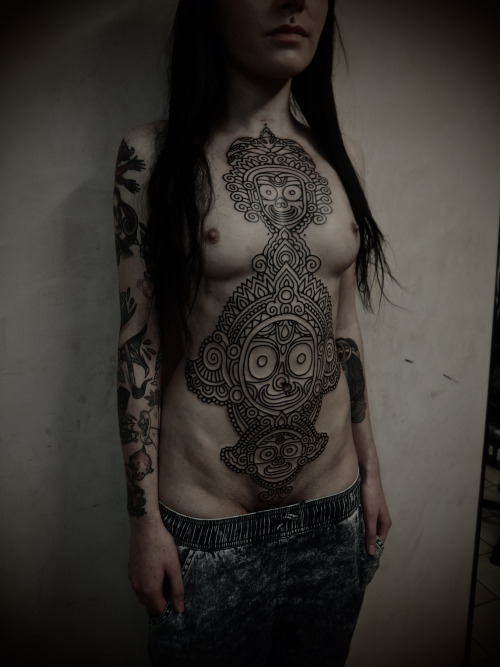 electrictattoos:  guyletatooer:  Just started this front piece project . On Jade  At Into You Tattoo  London , UK  Guy Le Tatooer 