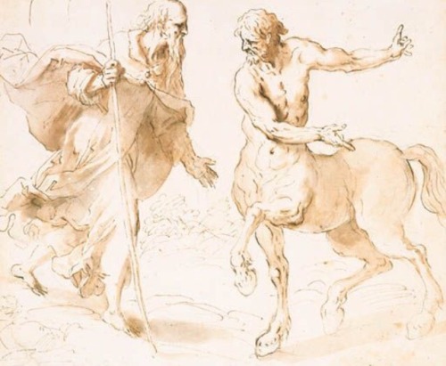 religions-of-the-world: St. Anthony, the Centaur, and the Satyr (from the Life of St. Paul, the Firs