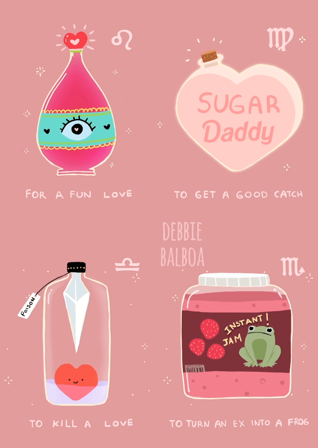 debbie-sketch:  ♡    ♡    ♡  Valentine´s Joke Potions for the Zodiac   ♡