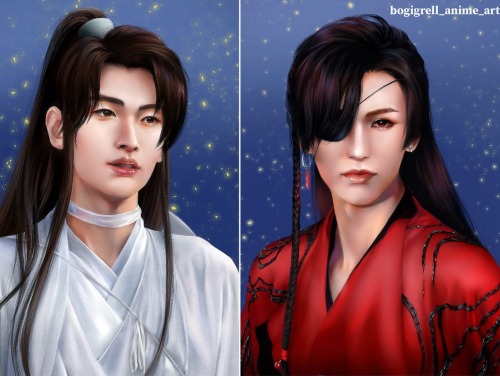 Xie Lian & Hua Cheng Fan arts by me (Based on the live action photos, mixed with my style! ^^ )T