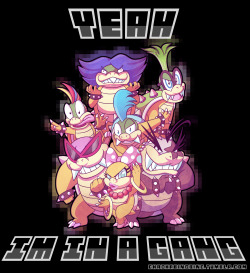 chachabingbing:  Kickin’ it with the Koopalings(Soon to be available in shirt form!)It’s HERE! https://www.teepublic.com/show/147405-kickin-it-with-the-koopalings   A mighty need.