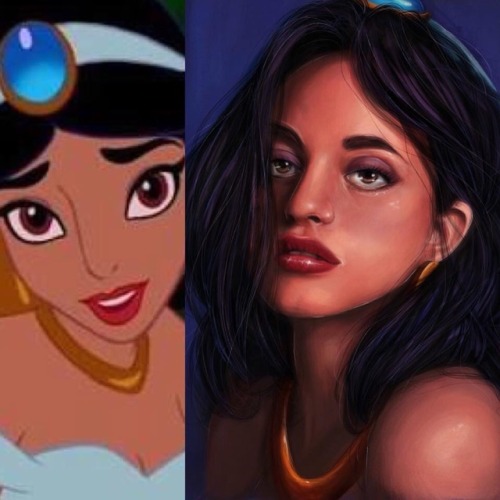 glimpenart:My Disney girls (and others )compared with the films!