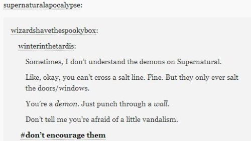 helpimanspnfan: Crowley is too classy for that!  Makes sense :P