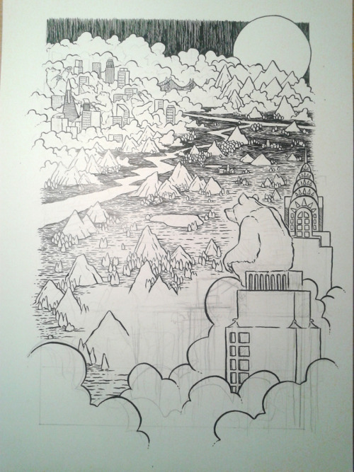 matpringle:  ‘Come Back From San Francisco’ print WIP pictures. 