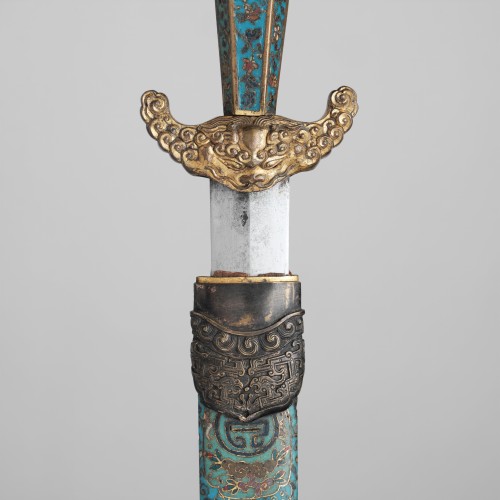 art-of-swords:Sword with ScabbardDated: 17th centuryCulture: ChineseMedium: steel, brass, enamelMeas