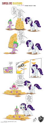 pia-chan:  Collab Comic - Spiked Nachos’ Time by Pia-sama Spike will also enjoy some Nachos a la Rarity later :3  Hnnng &lt;333