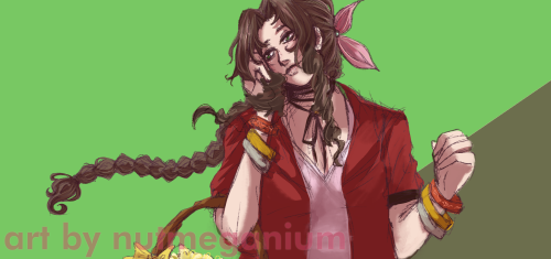 Here’s a colored sketch of Aerith I forgot to cross-post. C: