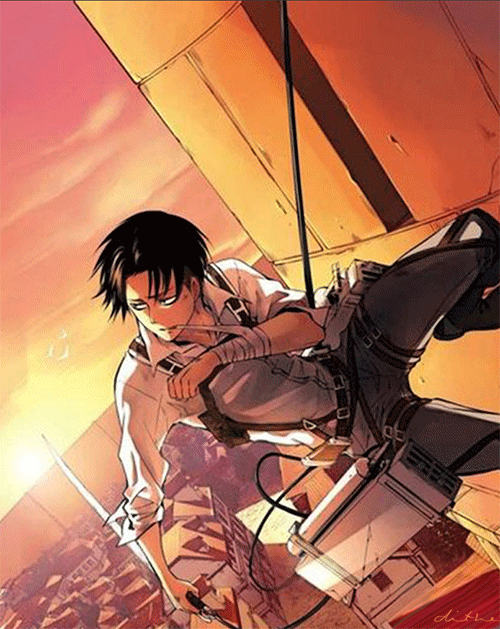 dithe-r:  I wanted to animate thug Levi from the spin-off cover, but now it seems like he’s just going to keep that fabulous wild pose and never gonna finish to wrap his bandage, thinking something like damn you are you still staring stop pressuring
