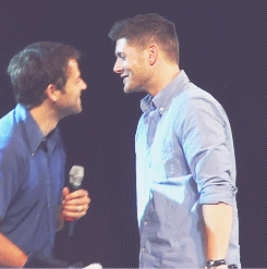 supernatural-trash-67:  ksenianovak:  #look at their stupid smiles  Jensen and Misha