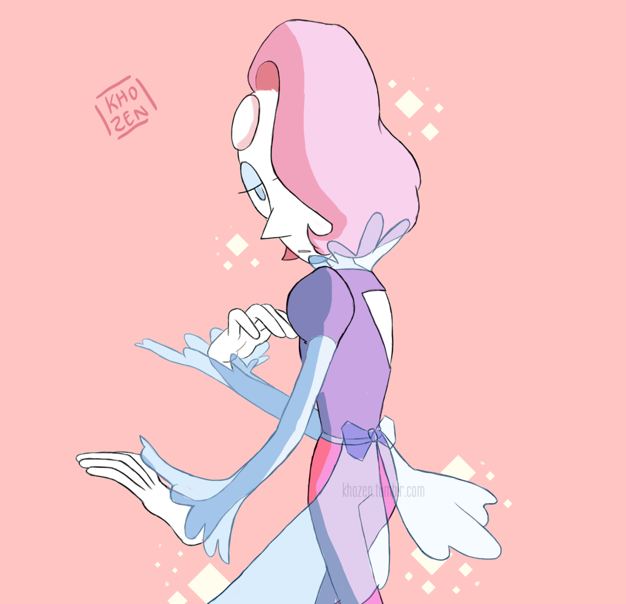 khozen:  homeworld pearl based on one of her regeneration silhouettes in steven the