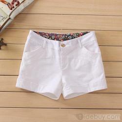 stylelist-tidebuy:  Hot Sale Pure Color with Inside Small Flowers Women’s Summer Shorts