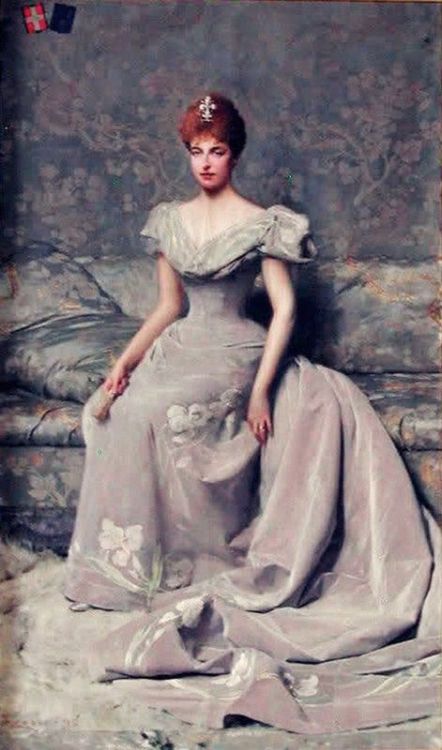 Portrait Princess Hélène of Orléans,Duchess of Aosta by Giacomo Grosso, 18