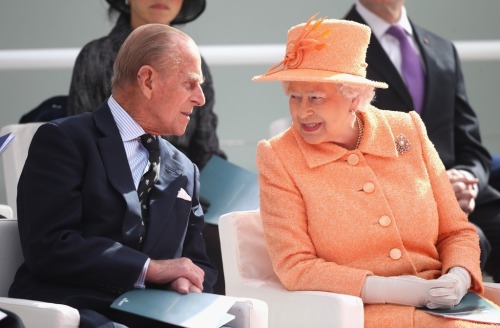 Queen Elizabeth II and Prince Philip, Duke of Edinburgh attend the naming ceremony of P&O cruise