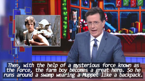 wookieekisses: sandandglass: Stephen Colbert explains Star Wars XD