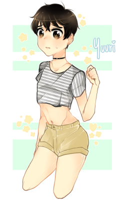 zephyrine-gale:  pogotrixie: i hope im not too late ^^ i loved @zephyrine-gale crop top yuuri, i couldn´t help myself /)\v\(\ crop top yuuri is precious &lt;3 &lt;3 &lt;3   !!!!!