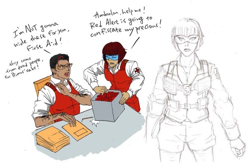 Silly MTMTE medical group (◕‿‿◕｡)Ambulon helped First Aid hiding those Autobot badges eventually.
