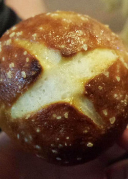 foodffs:  Pepperjack cheese stuffed pretzel bombs!These were fairly easy to make and my first time making any type of bread ever. But I’d like to give a couple pointers that were not said in the link, but told to me by my mom~ Buy new rapid rise yeast!