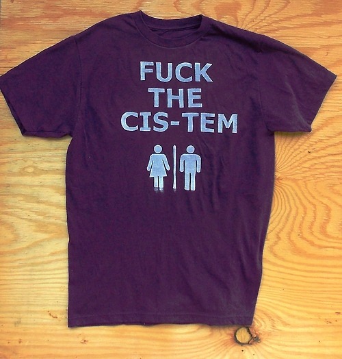 queernonywolf:  tortillapower:  Fuck The Cis-Tem Tshirts!http://www.etsy.com/shop/TortillaPower  o. m. g 