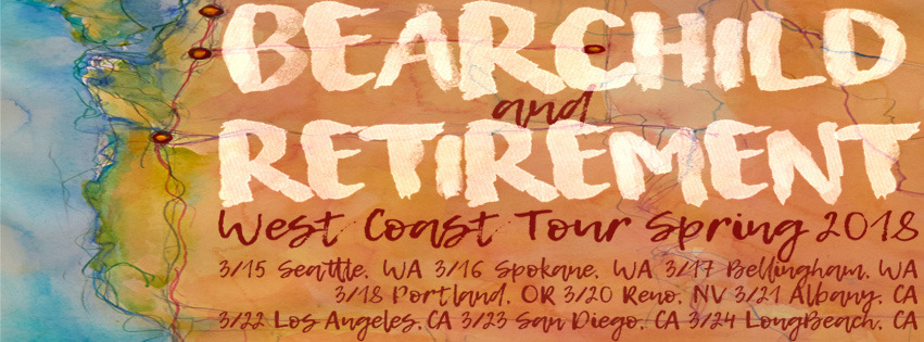 Bearchild Tour Poster Spring 2018
Poster and Facebook banner for NY indie rock band Bearchild’s Spring 2018 West Coast tour.