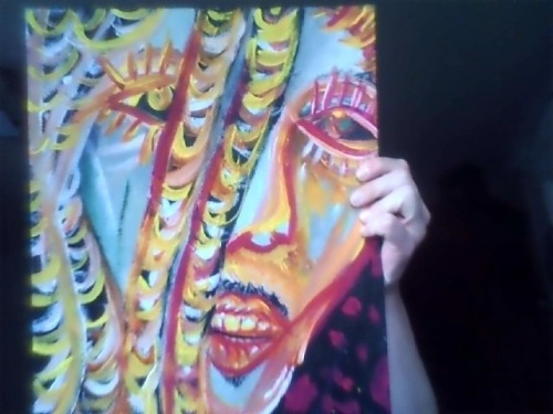 pacificgrown:  one of my most recent/favorite paintings pizza marley