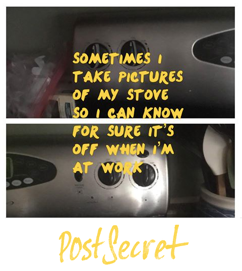 spoonie-living: [Image: A PostSecret card. The yellow text reads: “Sometimes I take pictures o