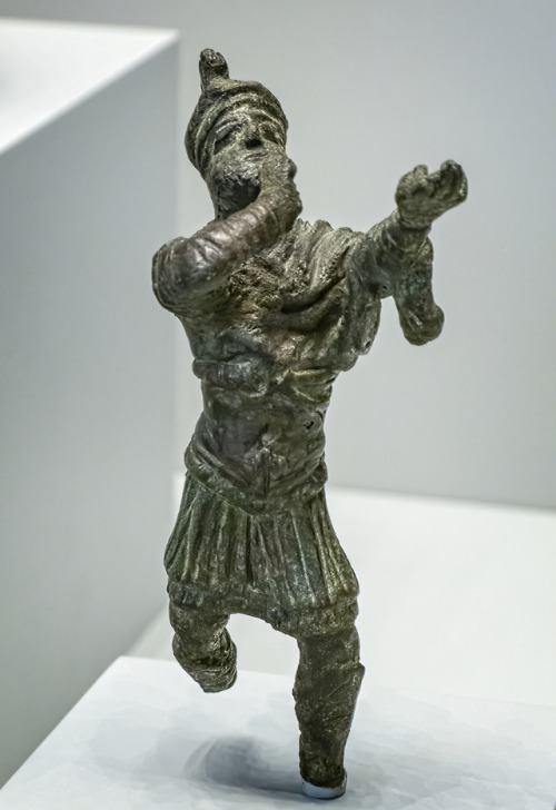 Ancient Roman bronze statuette of a military bugler.  Artist unknown; 1st or 2nd cent. CE. 