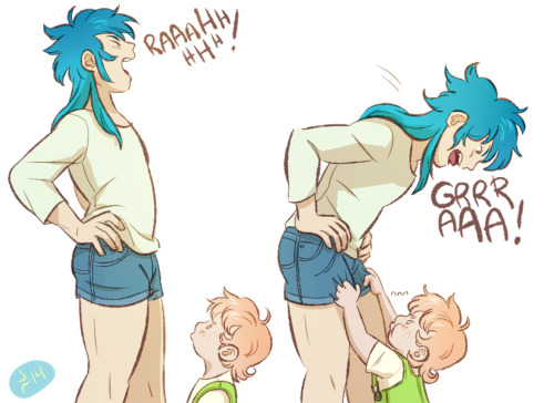 aobatoppingnoiz:  Noiz is a very quiet child, sometimes too quiet, Aoba encourages him to be more lively…
