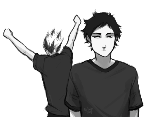 mypabulousscarf:akaashi: *looks into camera like he’s on the office*redraw of this beautiful image