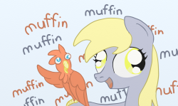 paperderp:  Derpy & a derpy Bird by Evets