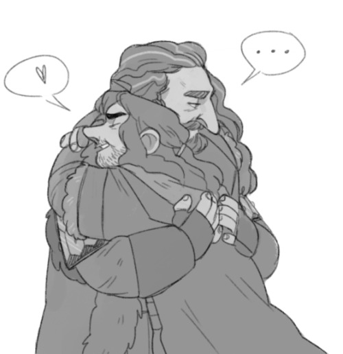 pinkmilkbutt:  a long time ago someone requested kili hugging thorini finally did it 
