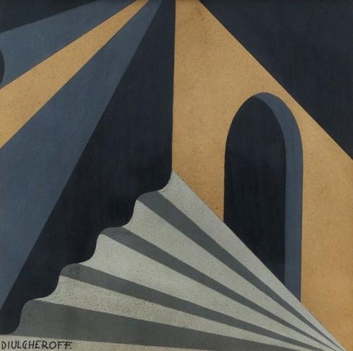 thunderstruck9:Nikolaj Diulgheroff (Bulgarian, 1901-1982), Architettura, 1926. Indian ink on paper, 