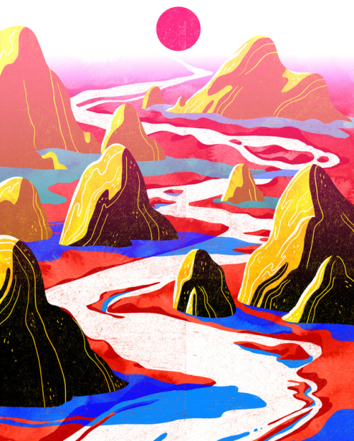 #painting #colors #river #panorama #mountains #rocks #art #ArtDirection #HugoLCuellar #HugoCuellar #