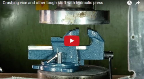 Crushing vice and other tough stuff with hydraulic press (Video)